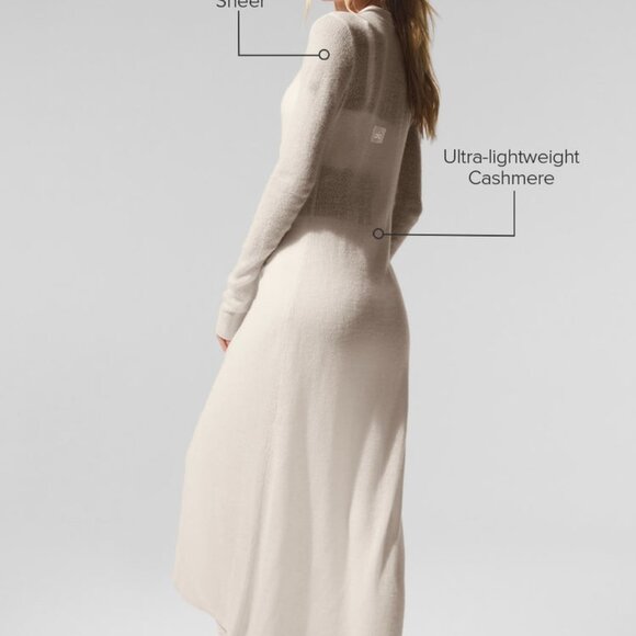 Alo Yoga Sheer Cashmere Long Cardigan Ivory - Picture 5 of 6